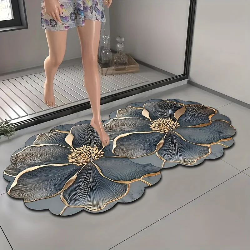 Non-Slip Floral Doormat
