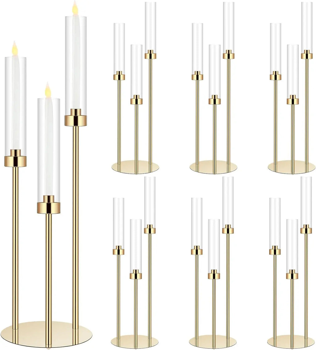 Gold Acrylic Candelabra Centerpiece