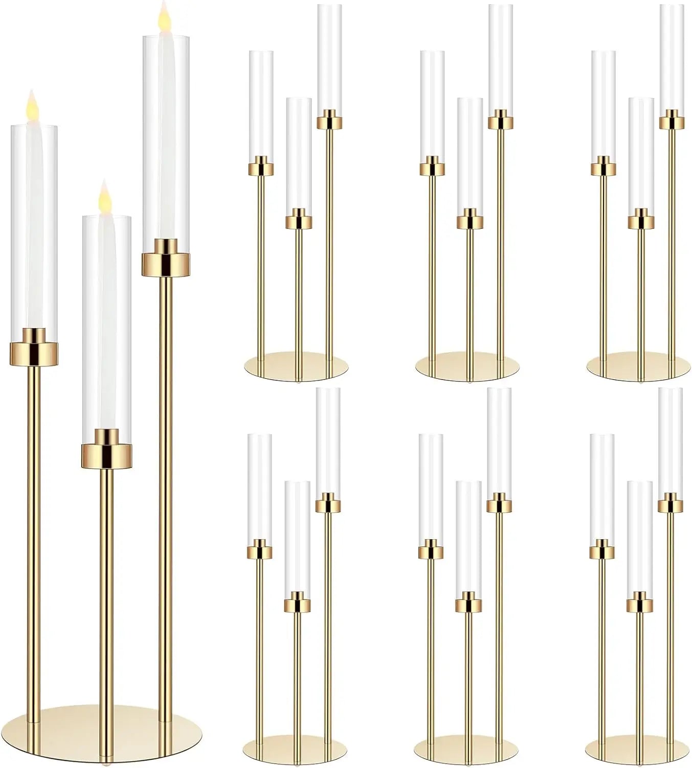 Gold Acrylic Candelabra Centerpiece