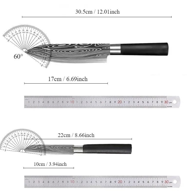 Damascus Kitchen Knife Set