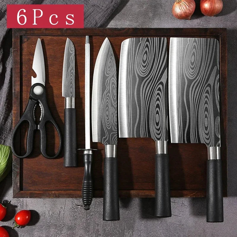 Damascus Kitchen Knife Set