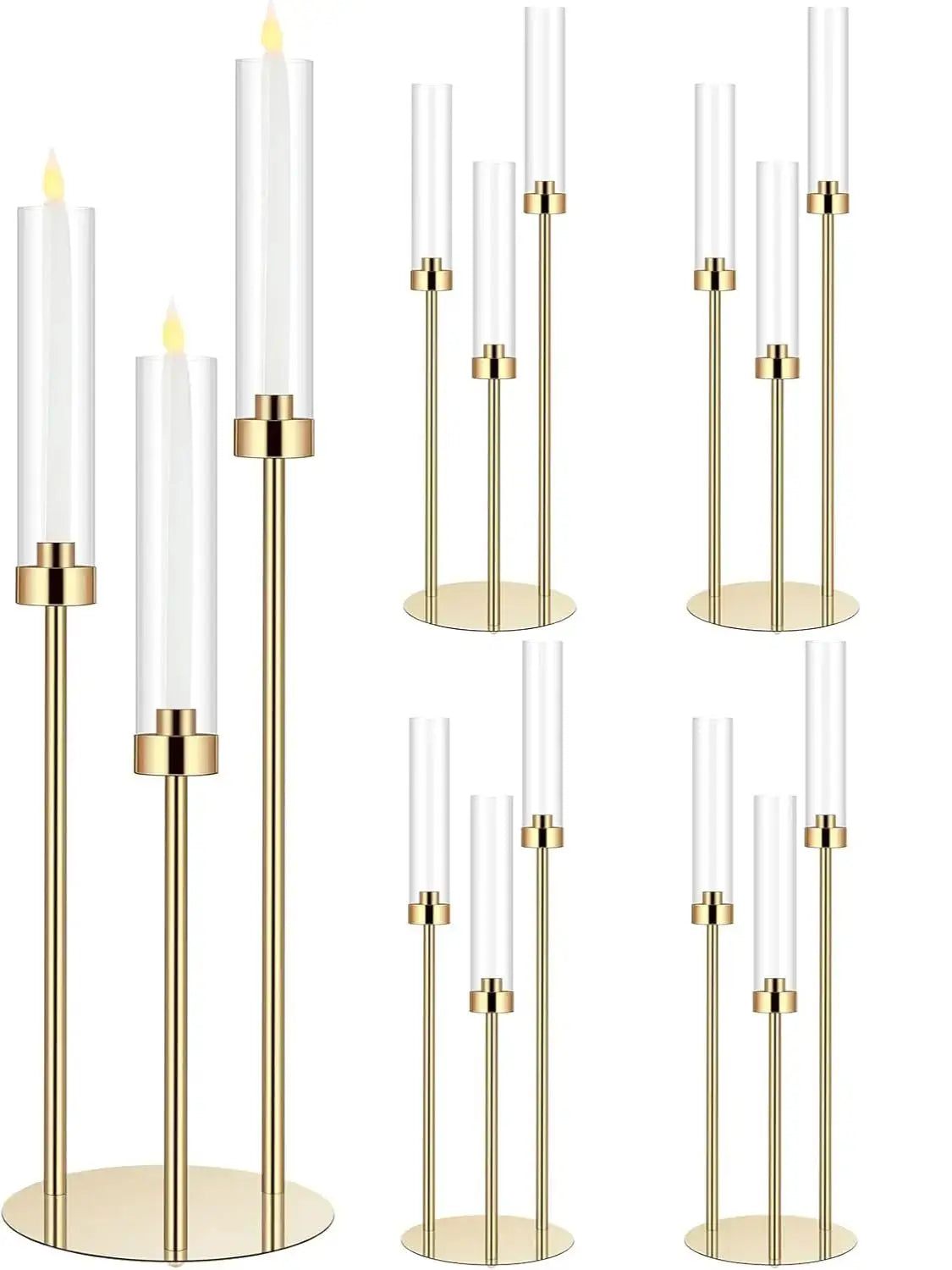 Gold Acrylic Candelabra Centerpiece