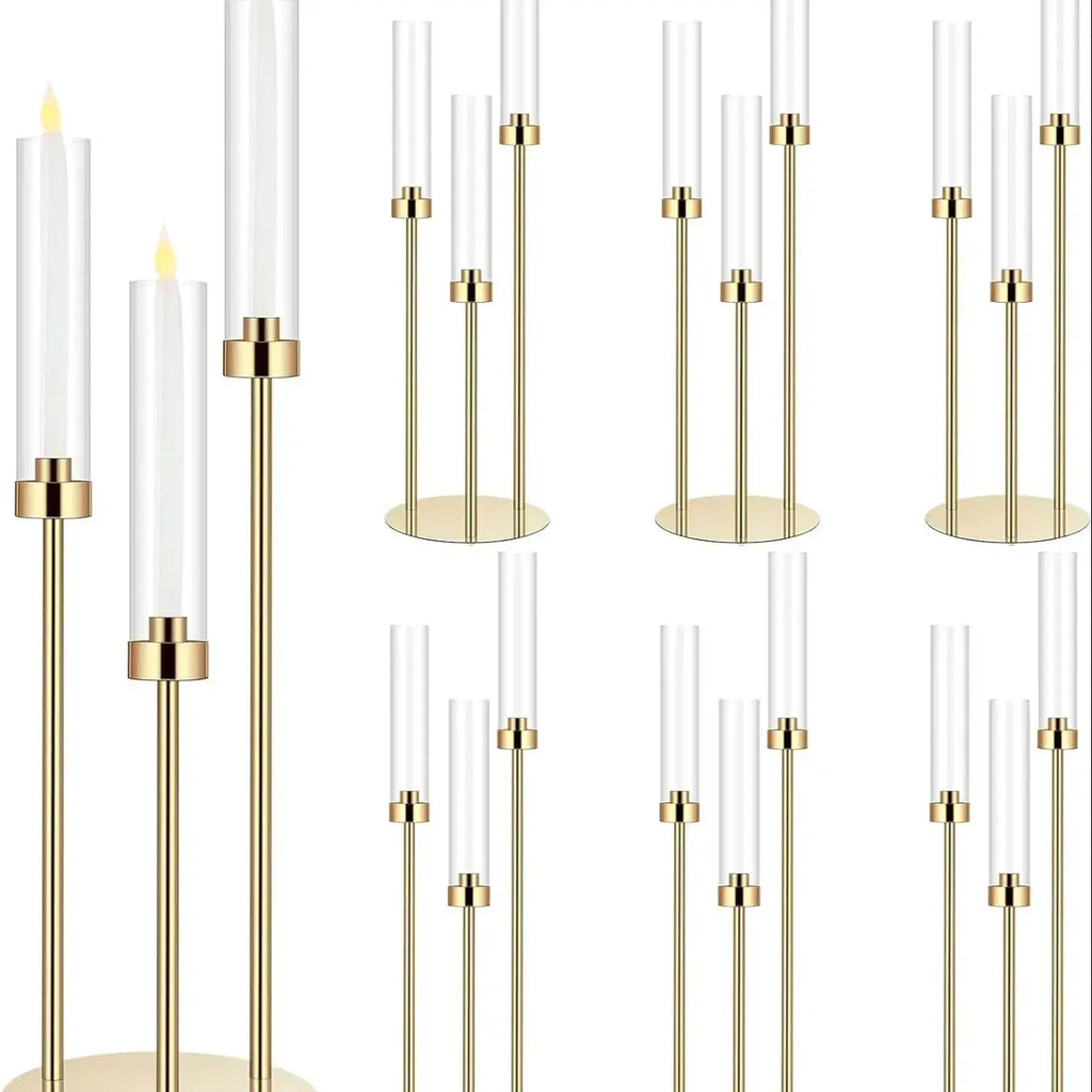 Gold Acrylic Candelabra Centerpiece