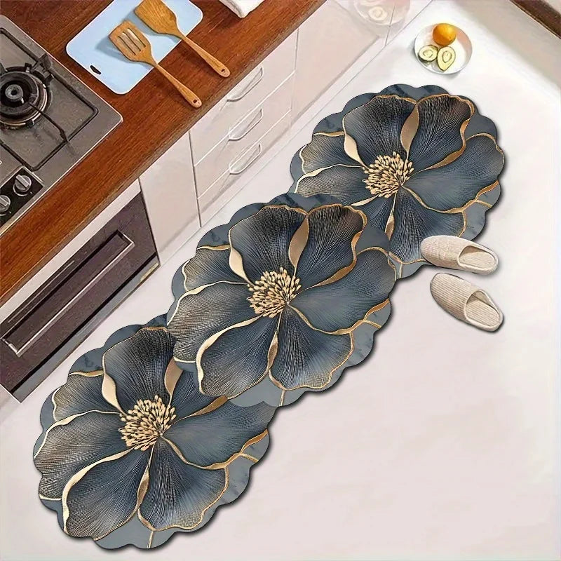 Non-Slip Floral Doormat