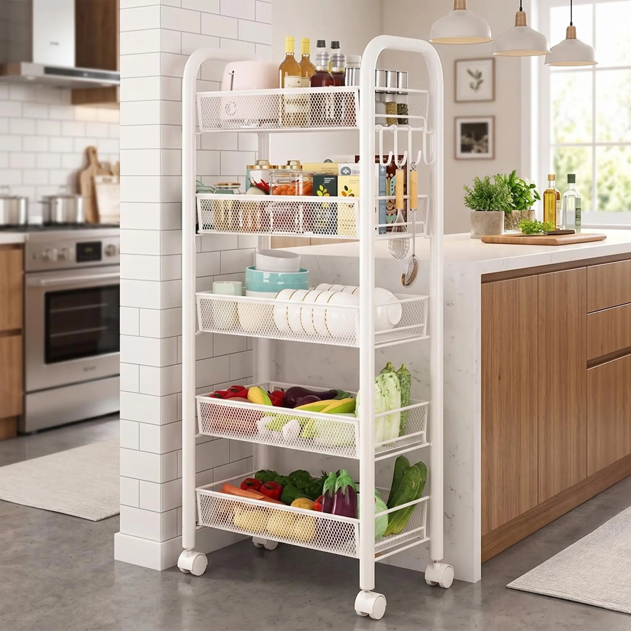 5-Tier Rolling Storage Cart