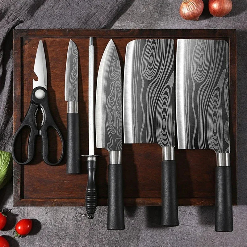 Damascus Kitchen Knife Set