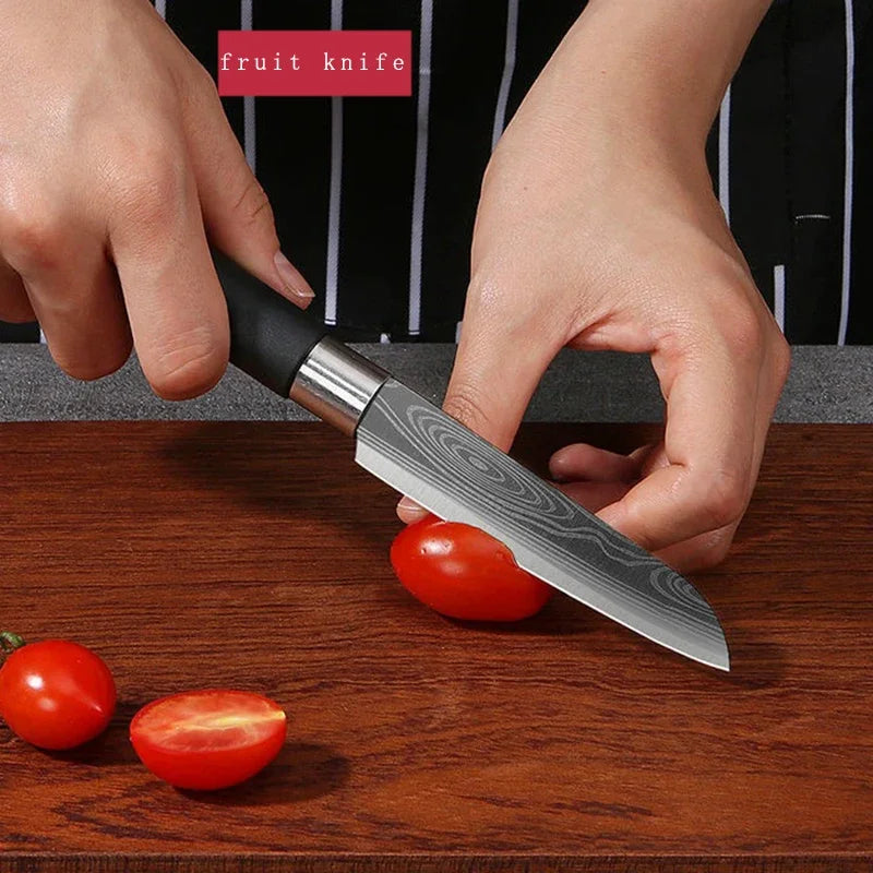 Damascus Kitchen Knife Set