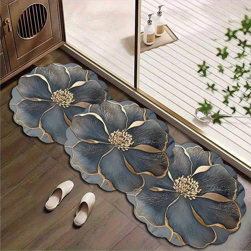 Non-Slip Floral Doormat
