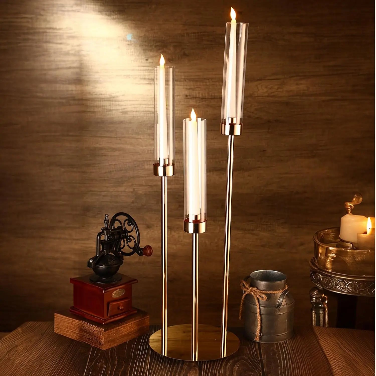 Gold Acrylic Candelabra Centerpiece