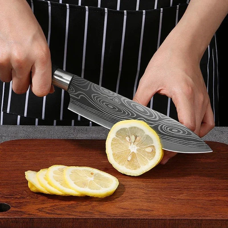 Damascus Kitchen Knife Set