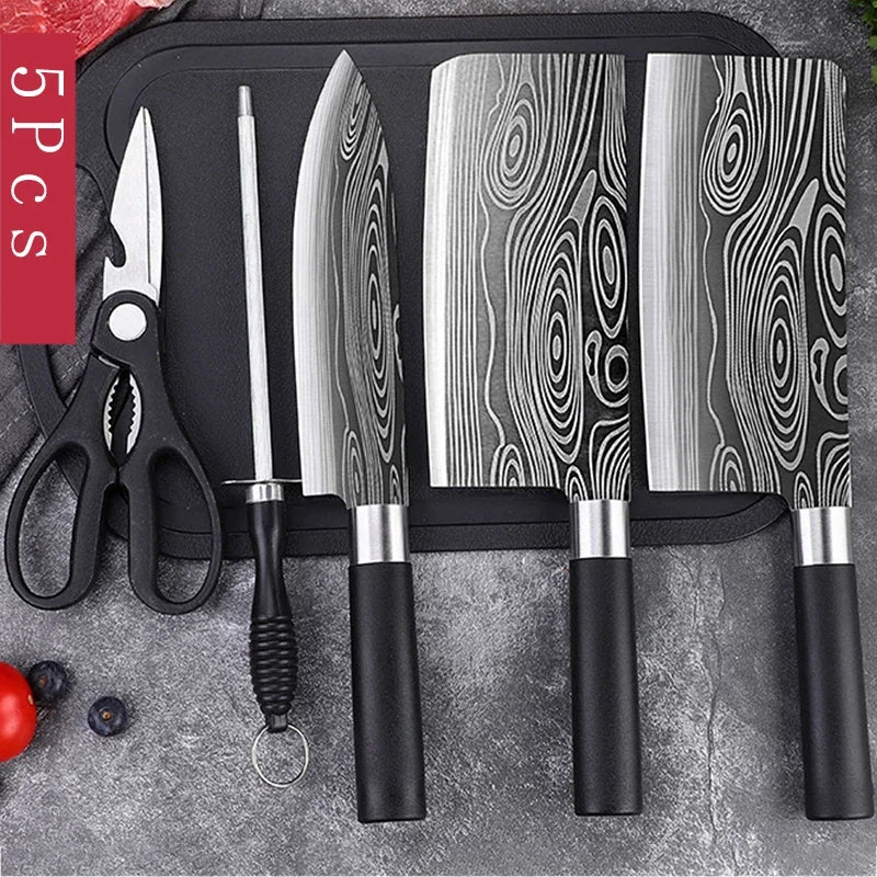 Damascus Kitchen Knife Set