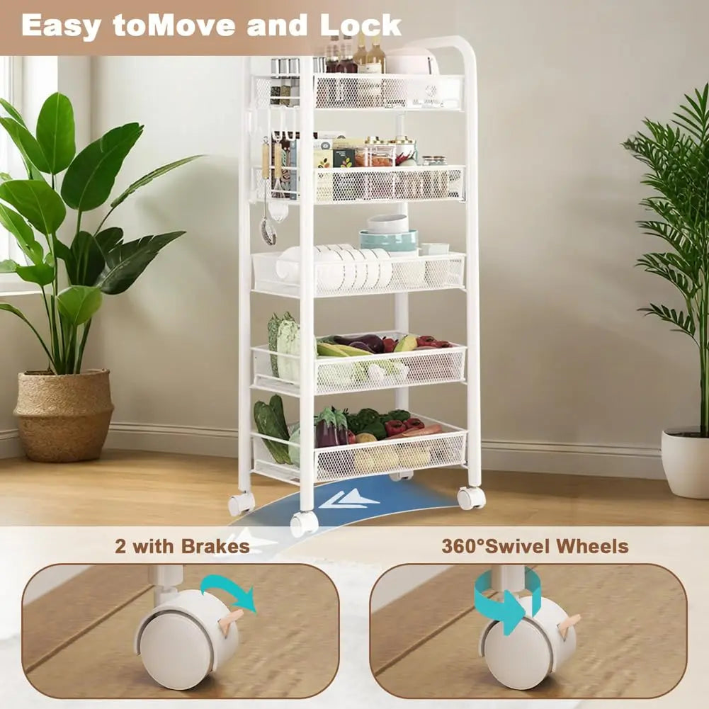 5-Tier Rolling Storage Cart