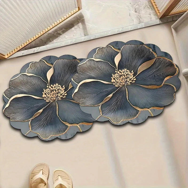 Non-Slip Floral Doormat